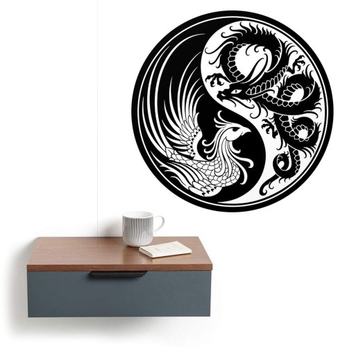 Yin Yang Dragon Phoenix Wall Art