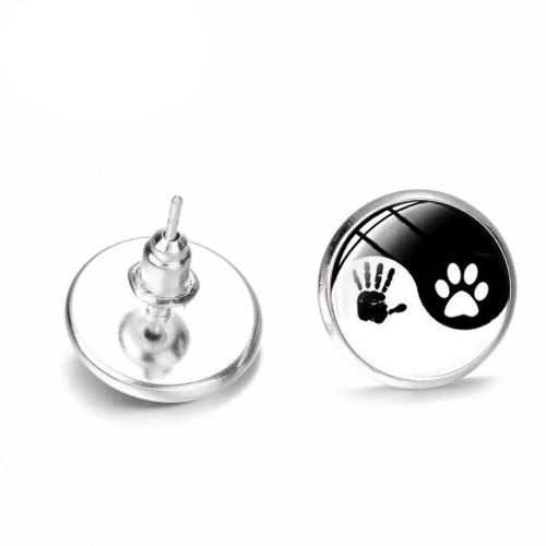 Yin Yang Earrings Cat's Paw