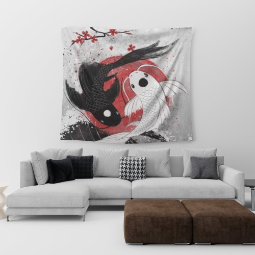 Yin Yang Koi Fish Tapestry