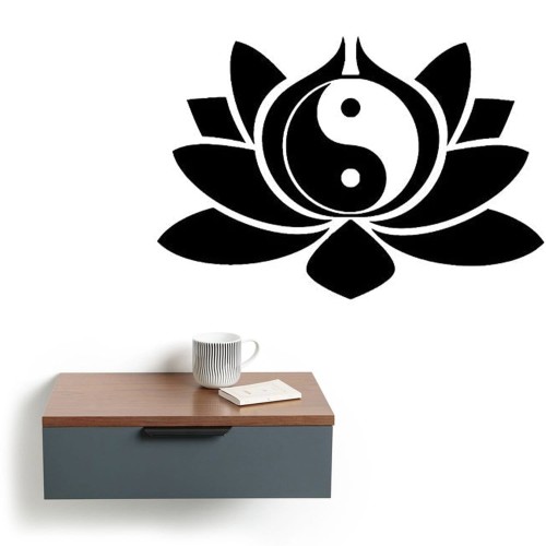 Yin Yang Lotus Wall Decal