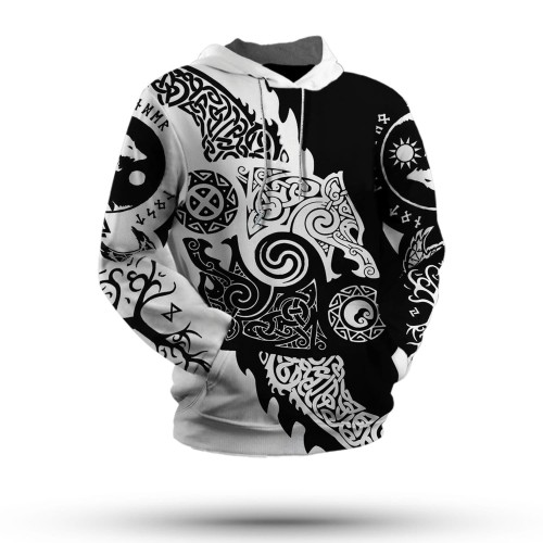 Yin Yang Viking Wolf Hoodie
